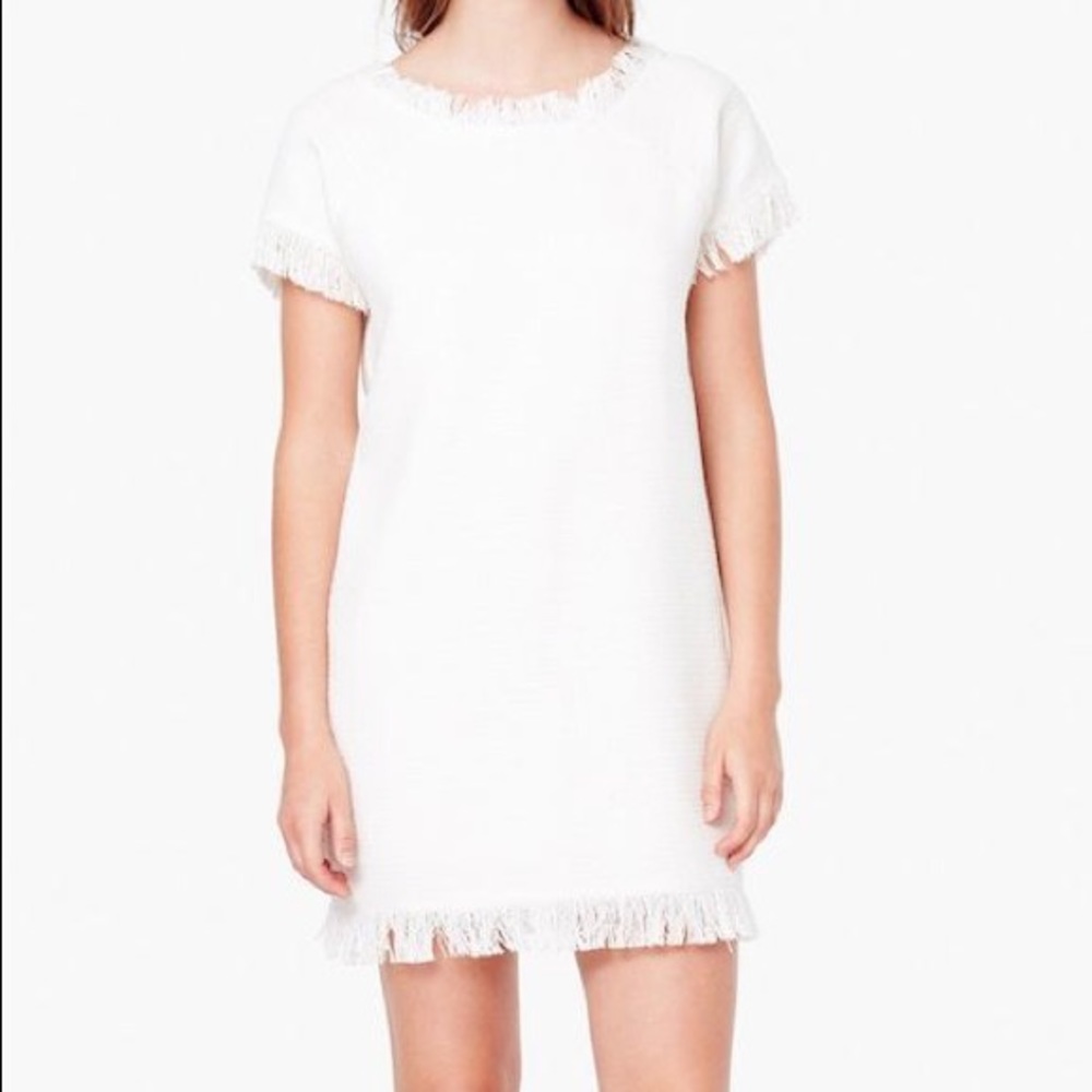MANGO Short Sleeve Fringe Shift Dress - 2